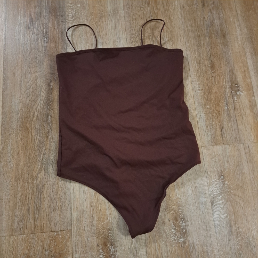 Abercrombie & Fitch Brown Spaghetti Straps Bodysuit Women's Large